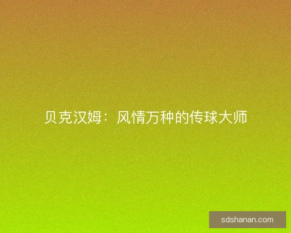 贝克汉姆：风情万种的传球大师
